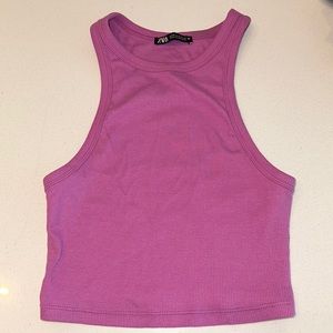 Zara - high neck tank - hot pink - Medium